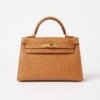 c2026061197-hermes-mini-kelly-ii-20-veau-porc Pre-Owned/ Pre-Loved/ Second-Hand Hermes Mini Kelly II 20 Veau Porc, Bag in Toffee, Gold Hardwarw Color, 20cm Size, Front View