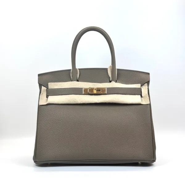 Pre-Owned/ Pre-Loved/ Second-Hand Hermes Birkin 30 Togo, Bag in 6T Toundra, Gold Hardware Color, 30 Size, Front View