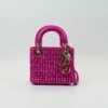 c2026131183-dior-crystal-embellished-micro-lady-dior-limited-edition Pre-Owned/ Pre-Loved/ Second-Hand Dior Crystal Embellished Micro Lady Dior (Limited Edition) , Bag in Pink, Gold Hardware Color, Micro Size, Front View