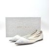 c2026991192-others-jimmy-choo-flats Pre-Owned/ Pre-Loved/ Second-Hand Others Jimmy Choo Flats, Shoe in Silver Mesh Color, 39.5 Size, Front View